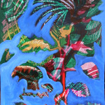 Fantasiepflanze, Acryl auf Pappkarton 70x50 210,-