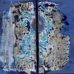 24 x 37 cm Diptychon, Acryl und Sand. 180,-